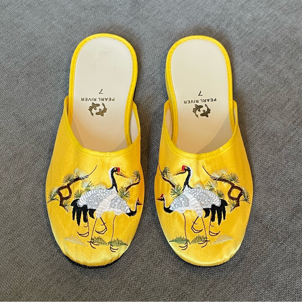Satin slippers